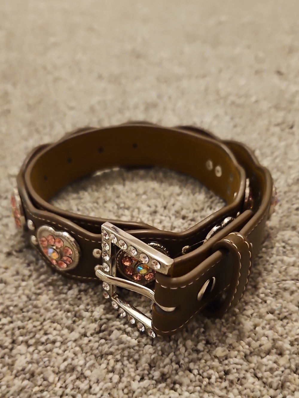 Nocona Pink Heart Concho Girls Western Belt - Size 26